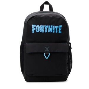 18" Licensed FORTNITE Black Blue Flame Logo School Laptop Backpack Bag